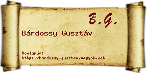 Bárdossy Gusztáv névjegykártya