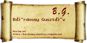 Bárdossy Gusztáv névjegykártya