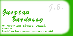 gusztav bardossy business card